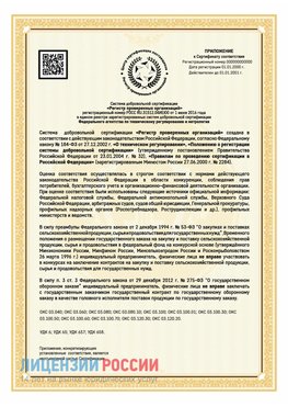 Приложение к сертификату для ИП Рязань Сертификат СТО 03.080.02033720.1-2020